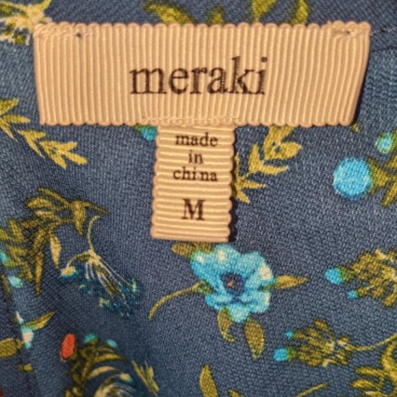 Meraki Blue Floral Blouse with Choker Collar - Picture 7 of 7